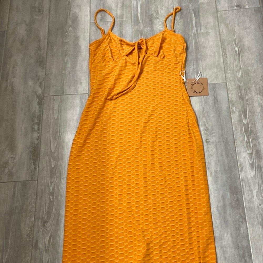 NWT!!! Bailey Rose cutout/textured, long slip dress